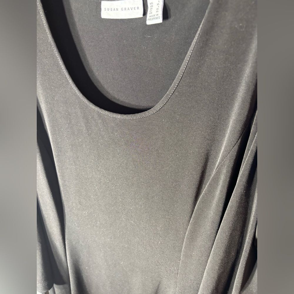 Susan Graver Black Long-Sleeve A-Line Dress EPC - Picture 2 of 4